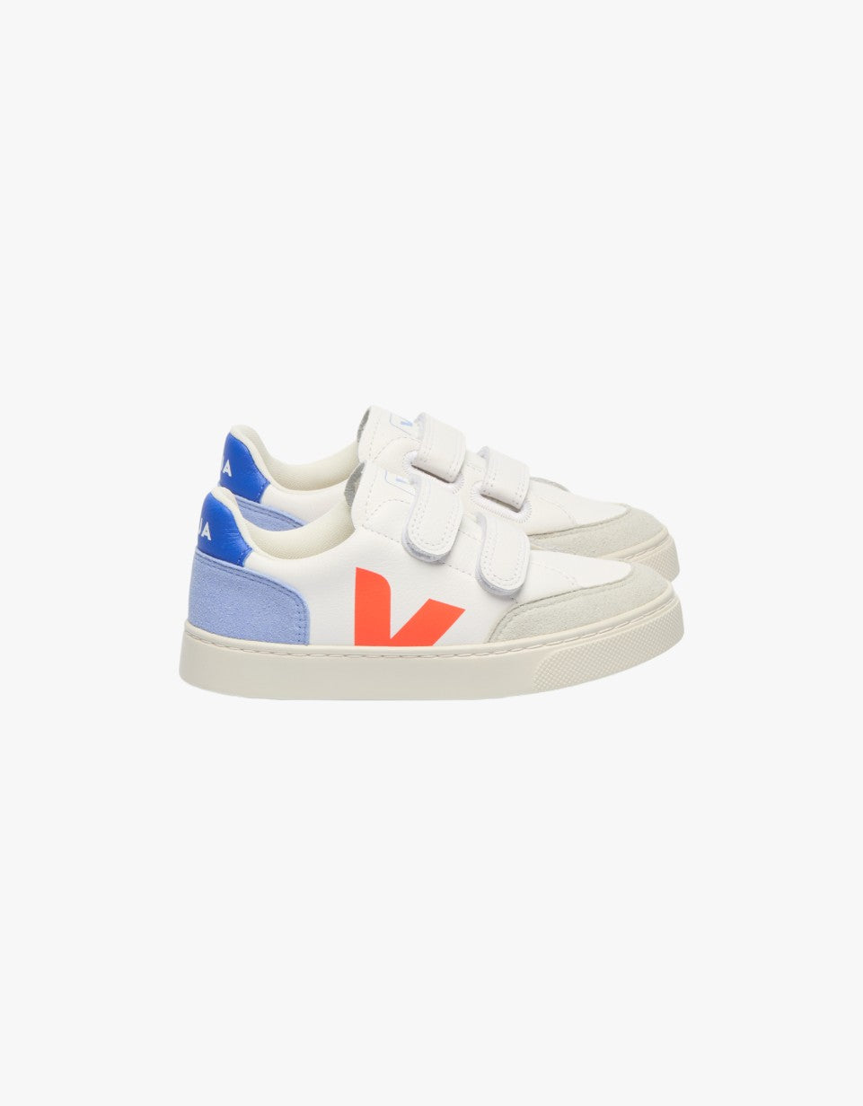 V-12 Leather White Multico Orange Fluo