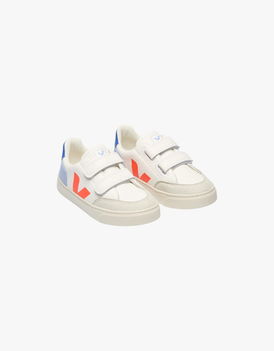 V-12 Leather White Multico Orange Fluo
