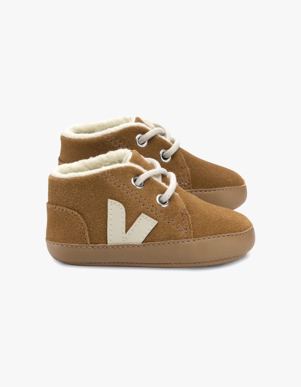 Veja Sapatilhas Baby Fured Suede Camel Pekin