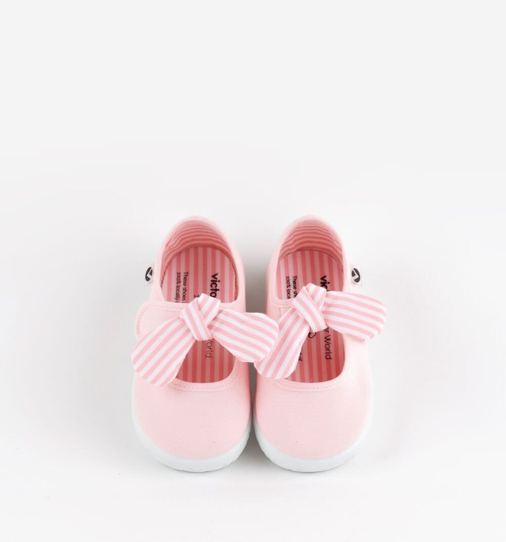 Victoria Sapatilhas com Velcro Sapatilha com lenço riscas | Rosa