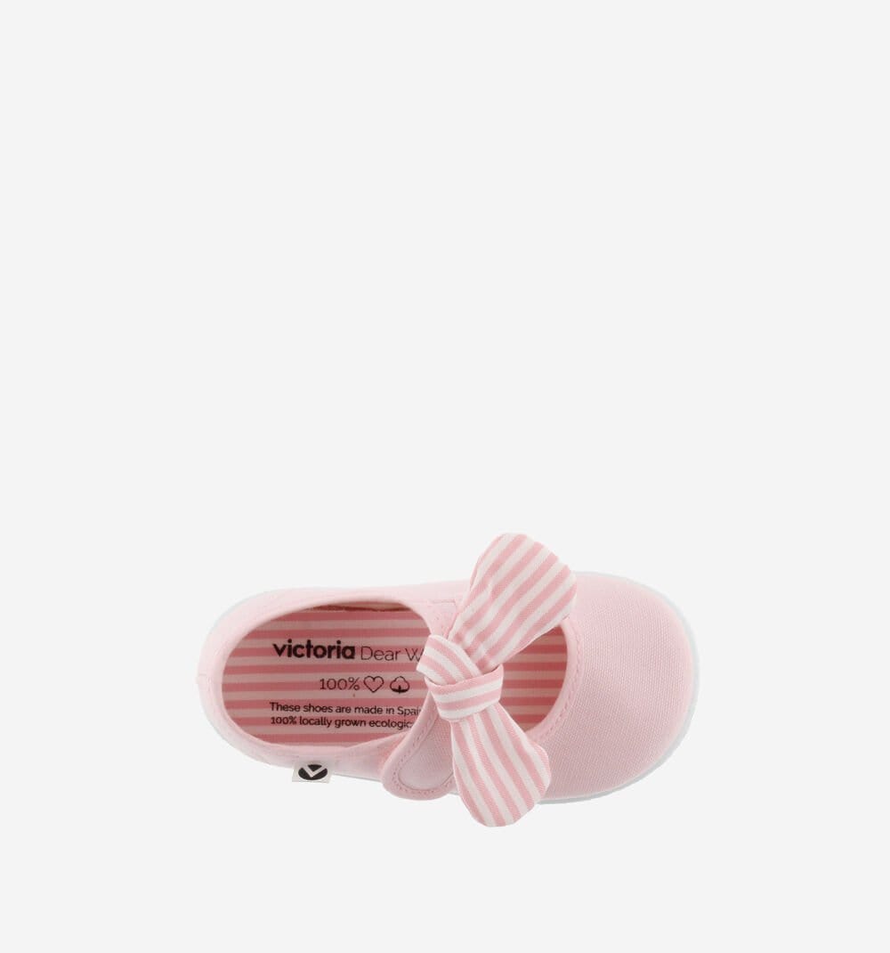 Victoria Sapatilhas com Velcro Sapatilha com lenço riscas | Rosa