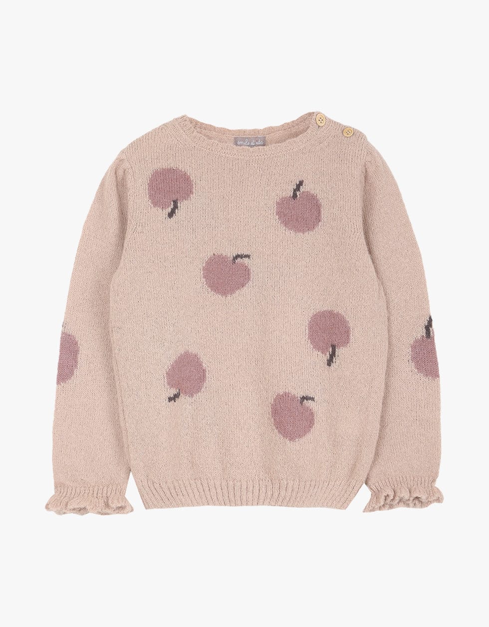 Emile et Ida Camisolas 4 anos Camisola em lã de alpaca | Bege pompompom