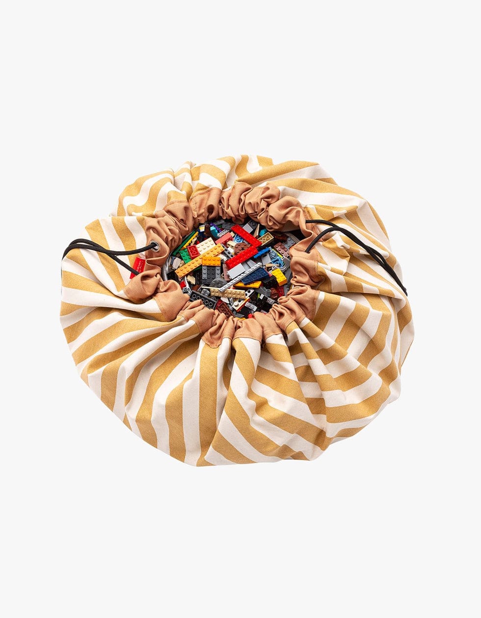 Play and Go Sacos de Arrumação Saco arrumação brinquedos | Stripes Mustard