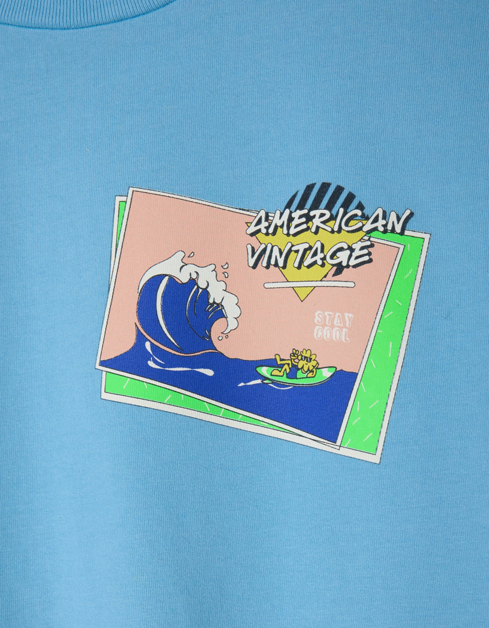 T-Shirt Fizvalley | Vintage Azur Blue