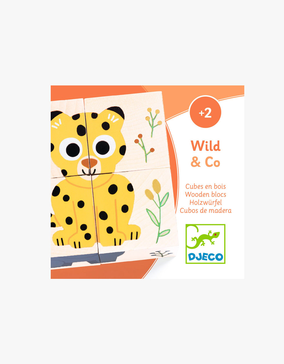 Wild & Co | Puzzle Cubos de Madeira c/ Animais