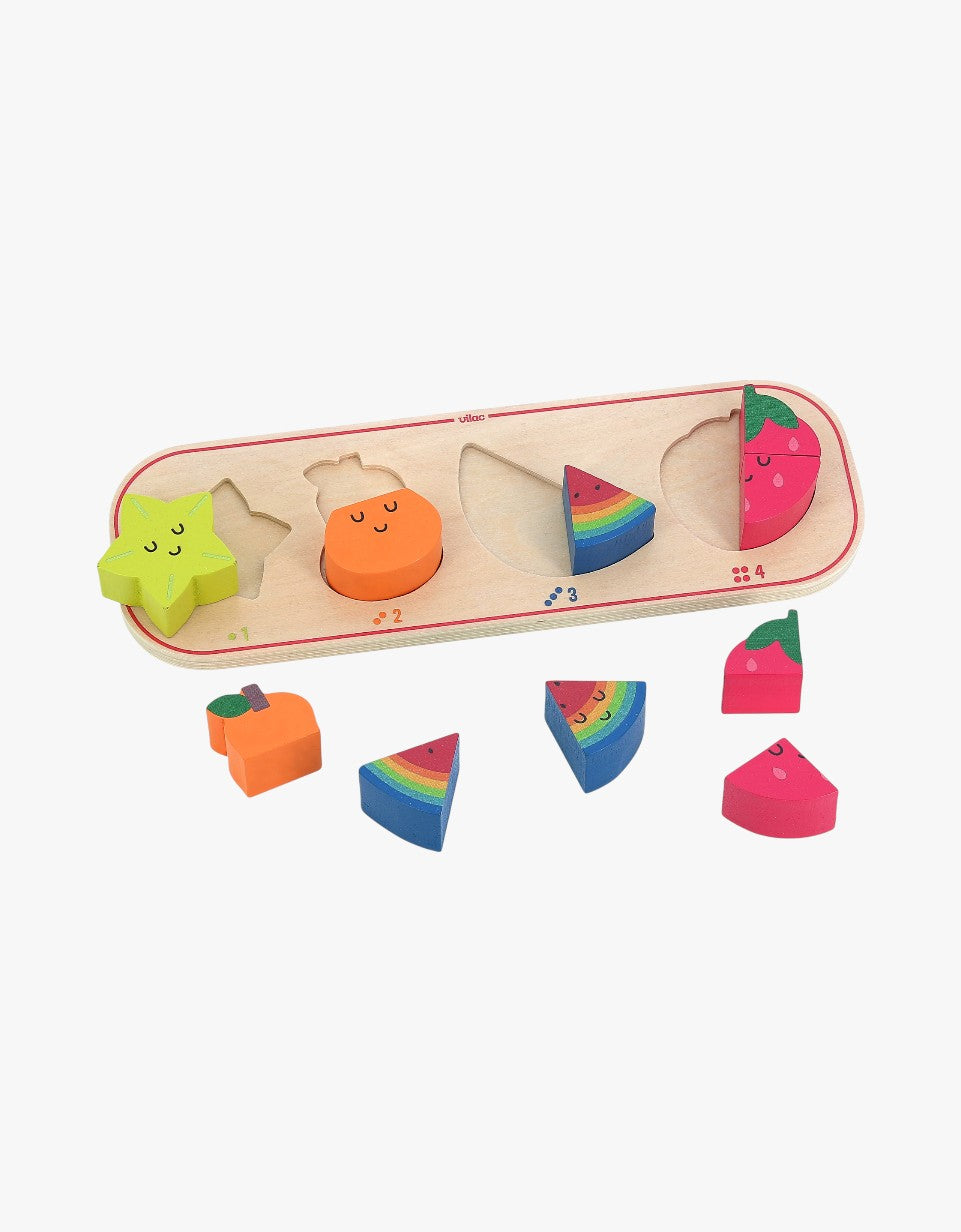 Puzzle de aprendizagem com 1, 2, 3 e 4 frutos | Andy Westface