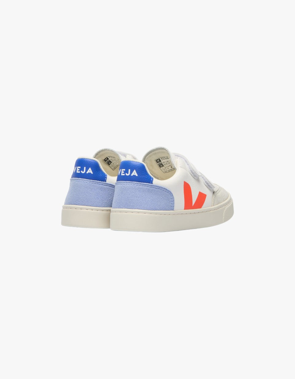 V-12 Leather White Multico Orange Fluo