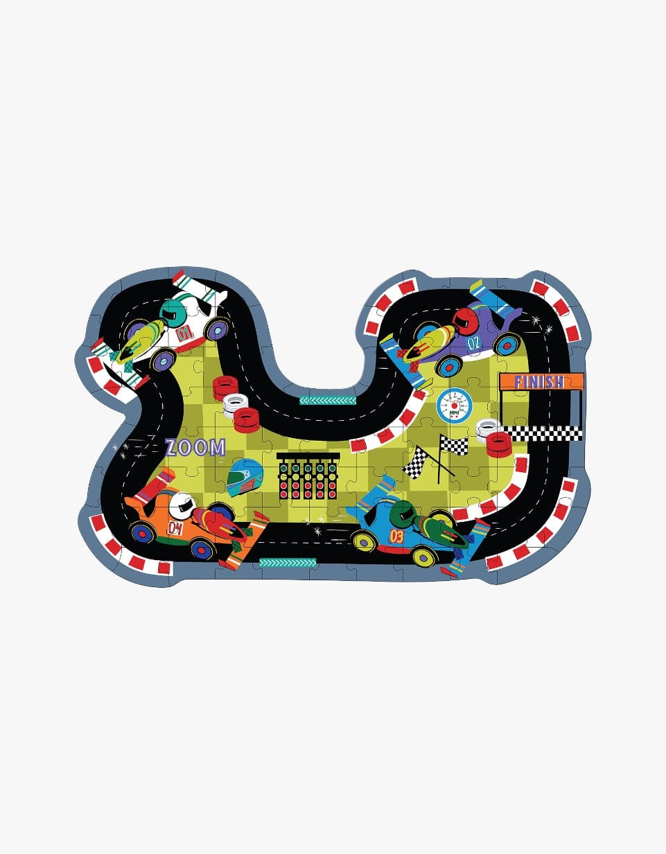 Floss and Rock Puzzles Puzzle em Forma de Circuito de Carros | 80 Peças