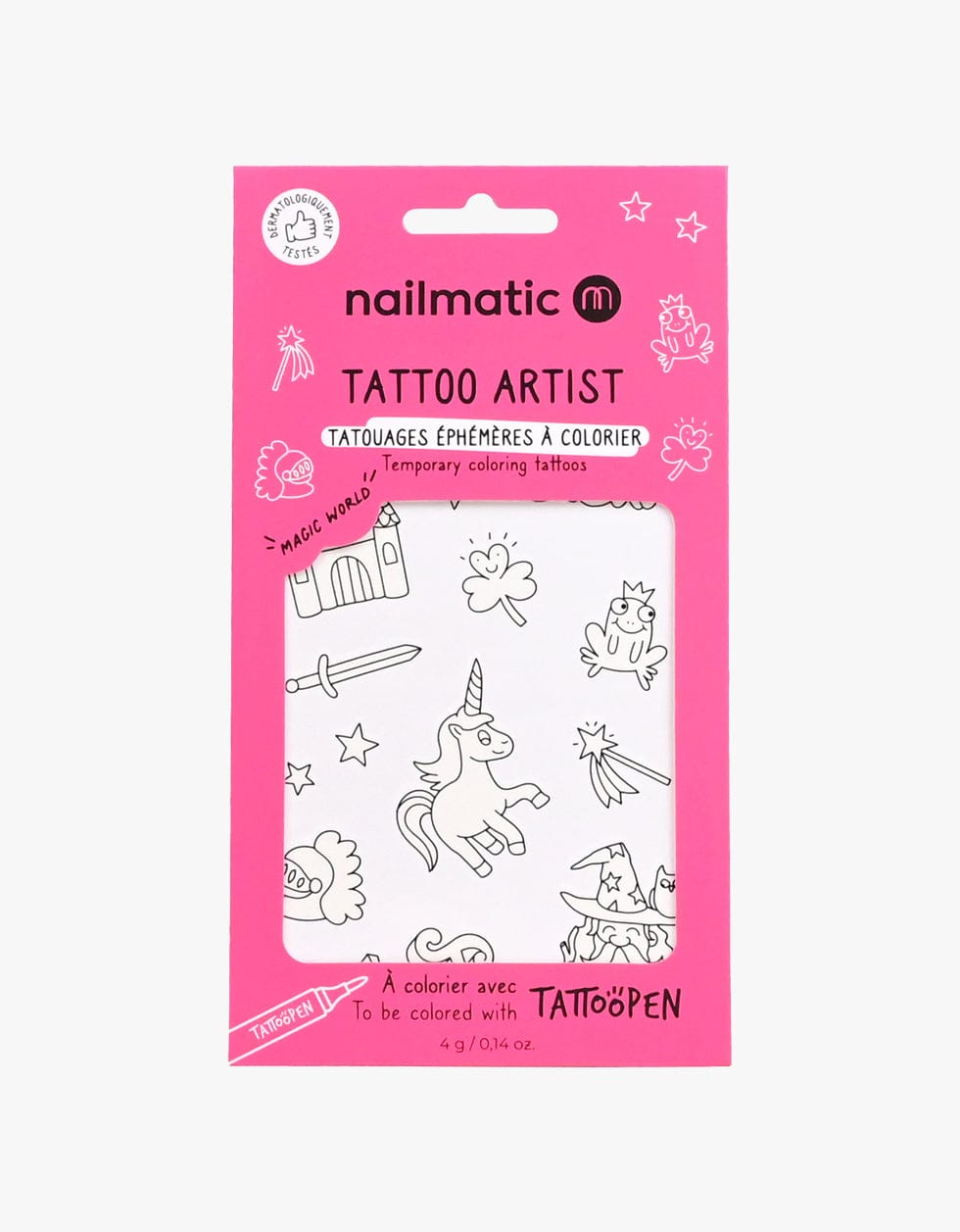 Nailmatic Produtos para o corpo Tatuagens temporárias para colorir | Mundo mágico
