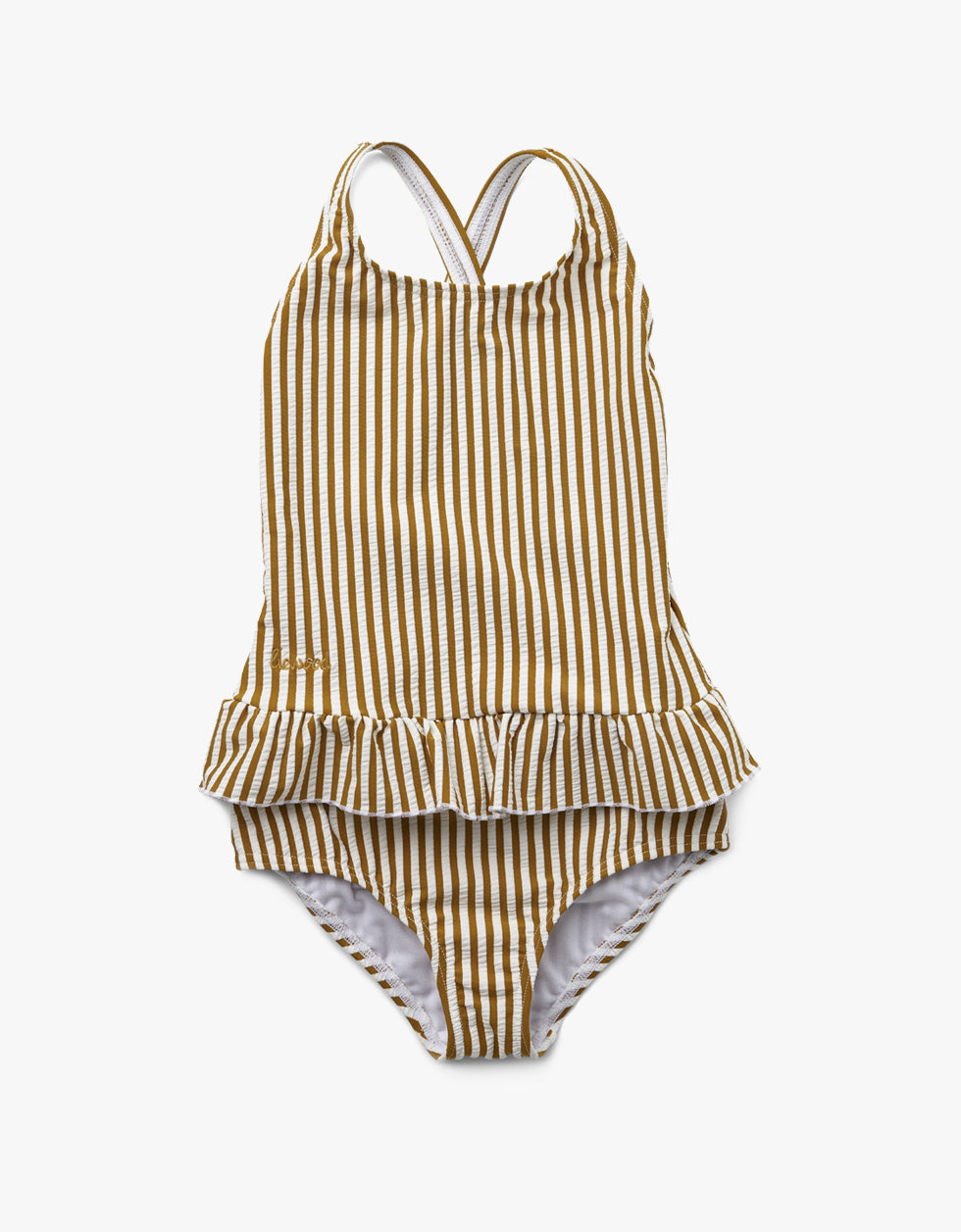 Amara Swimsuit Seersucker - Y/D Stripe: Mustard/White