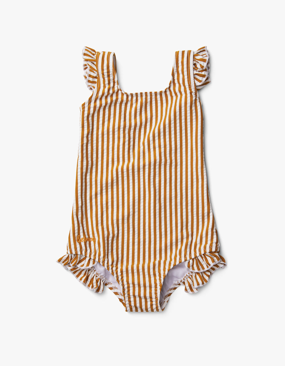 Tanna Swimsuit Seersucker - Y/D Stripe: Mustard/White