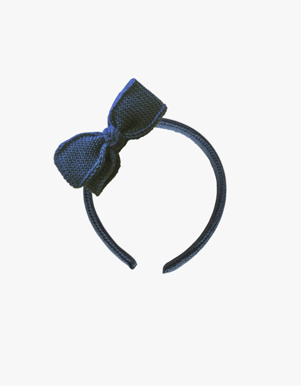 Headband With Wool Bow Blue