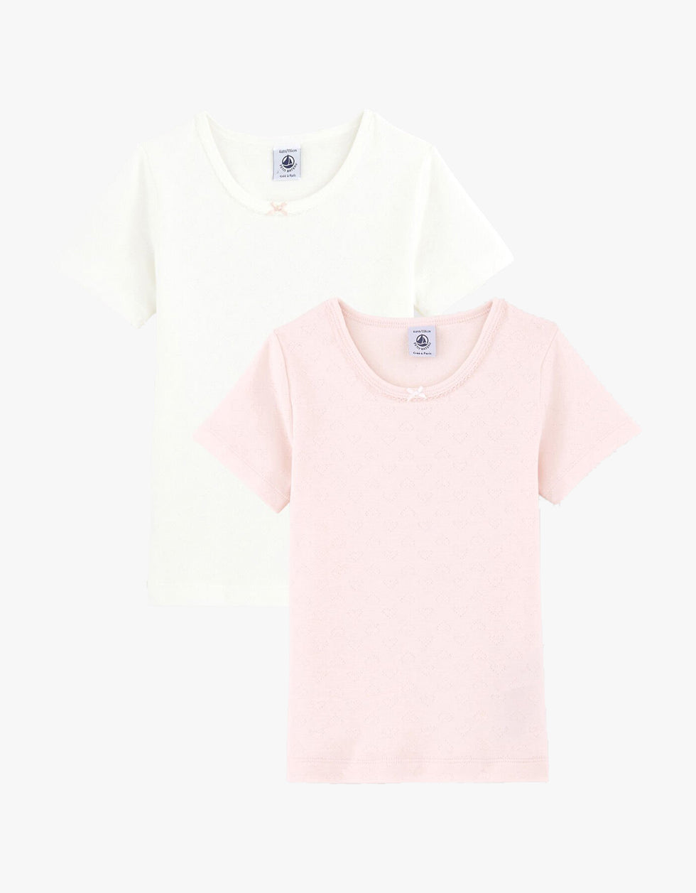Conjunto de 2 t-shirts de algodão orgânico com manga curta | Pastel